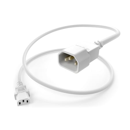 Unc Group 6Ft White C13-C14 Pdu Power Cord, Svt, 10Amp, 250V PWRC13C1406FWHT